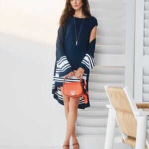 Ralph Lauren Navy and White Striped Dress and cardigan set medium